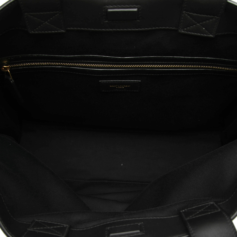 Pre-Loved Saint Laurent Bicolor Canvas and Leather Cabas Tote - Picture 4 of 7